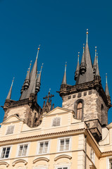 Fototapeta na wymiar Church of Our Lady before Týn towers