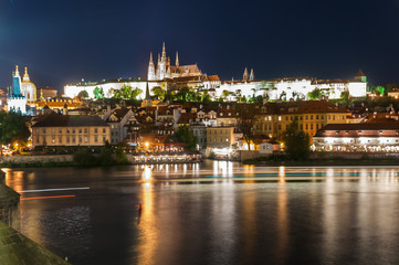 St. Vitus Cathedral view from Charles Bridge at night