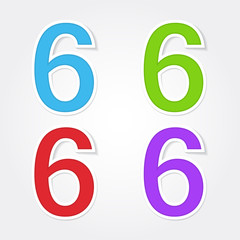 6 Number Vector Colorful Web Icon