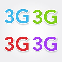 3G Sign Colorful Vector Icon Design