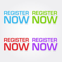 Register Now Colorful Vector Icon Design
