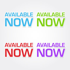 Available Now Colorful Vector Icon Design