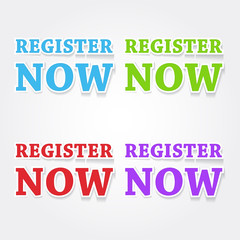 Register Now Colorful Vector Icon Design