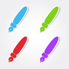 Ink Pen Colorful Vector Icon Design