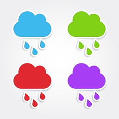Rain Cloud Colorful Vector Icon Design