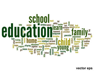 Vector conceptual education word cloud