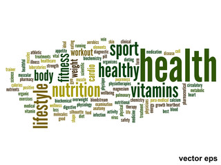 Vector conceptual health word cloud