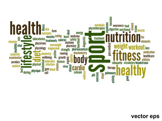 Vector conceptual health word cloud