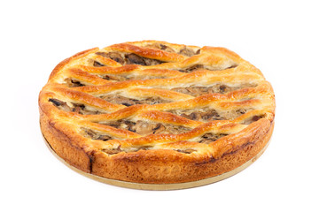 homemade pie with mushrooms
