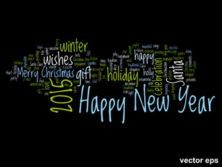 Conceptual Happy New Year word cloud