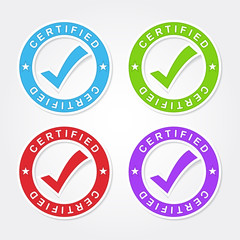 Certified Colorful Vector Icon Design