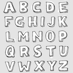 A-Z stained white decorative alphabet letters