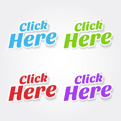 Click Here Colorful Vector Icon Design