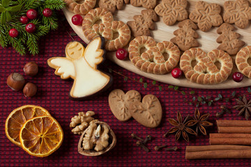 Obraz na płótnie Canvas Christmas angel biscuits cookie