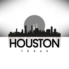 Houston Texas USA Skyline Silhouette Black vector