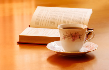 Cup of tea and book