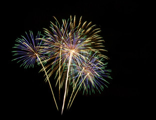 fireworks in the dark sky background