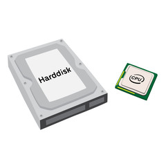 Hard Disk CPU Vector illustration