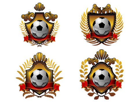 Gold soccer emblem