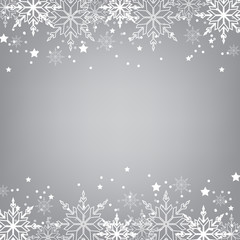 Christmas or winter background with snow and snowflakes