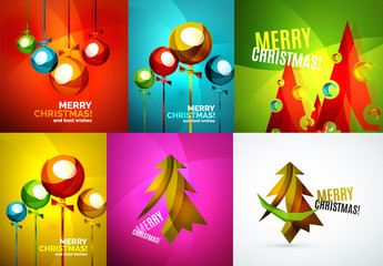 Glossy Christmas cards set
