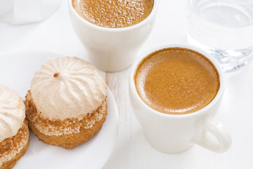 fresh espresso and cakes for breakfast