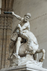 Obraz premium Hercules and the Centaur Sculpture, Florence, Italy