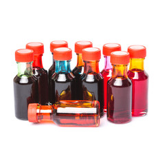 Different color variety of liquid food color additives 