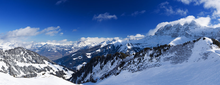 Panorama Of The Chablais Alps