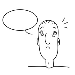 Simple sketch, bald stupid guy