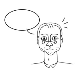 Simple sketch, guy with glasses