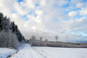 verschneite Straße