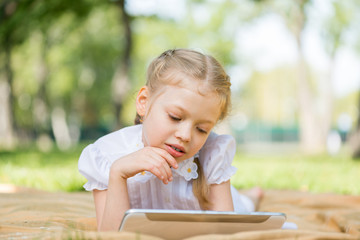 Girl in summer park