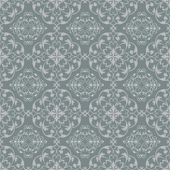 Grey blue seamless vintage vector wallpaper