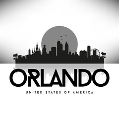 Orlando USA Skyline Silhouette Black vector