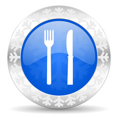 eat blue icon, christmas button, restaurant sign