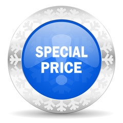 special price blue icon, christmas button