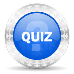 quiz blue icon, christmas button