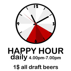 Happy hour concept with clock