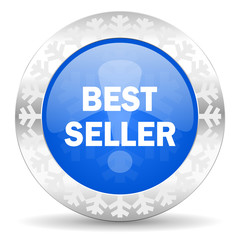 best seller blue icon, christmas button