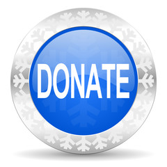donate blue icon, christmas button