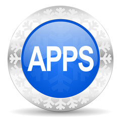 apps blue icon, christmas button
