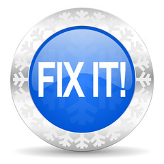 fix it blue icon, christmas button