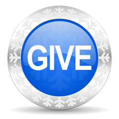 give blue icon, christmas button
