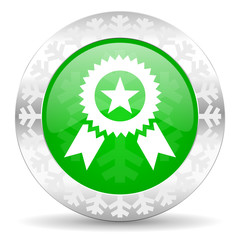 award green icon, christmas button, prize sign