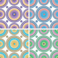 Set of backgrounds colored circles