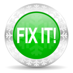 fix it green icon, christmas button