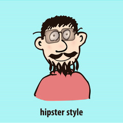Cartoon hipster style