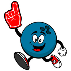 Bowling Ball Running with Foam Finger