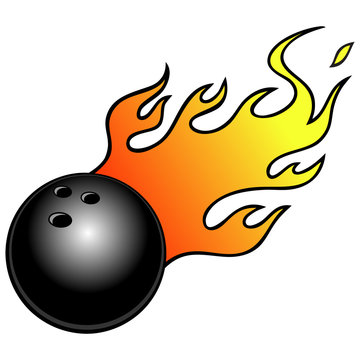 Bowling Ball with Flames